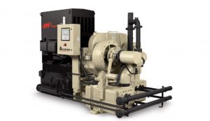 Industrial air compressor system by Air Centers of Florida on white background.
